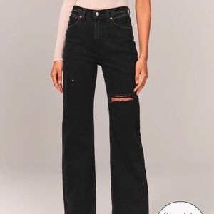Abercrombie 90s Ultra High Rise Relaxed Jeans Black